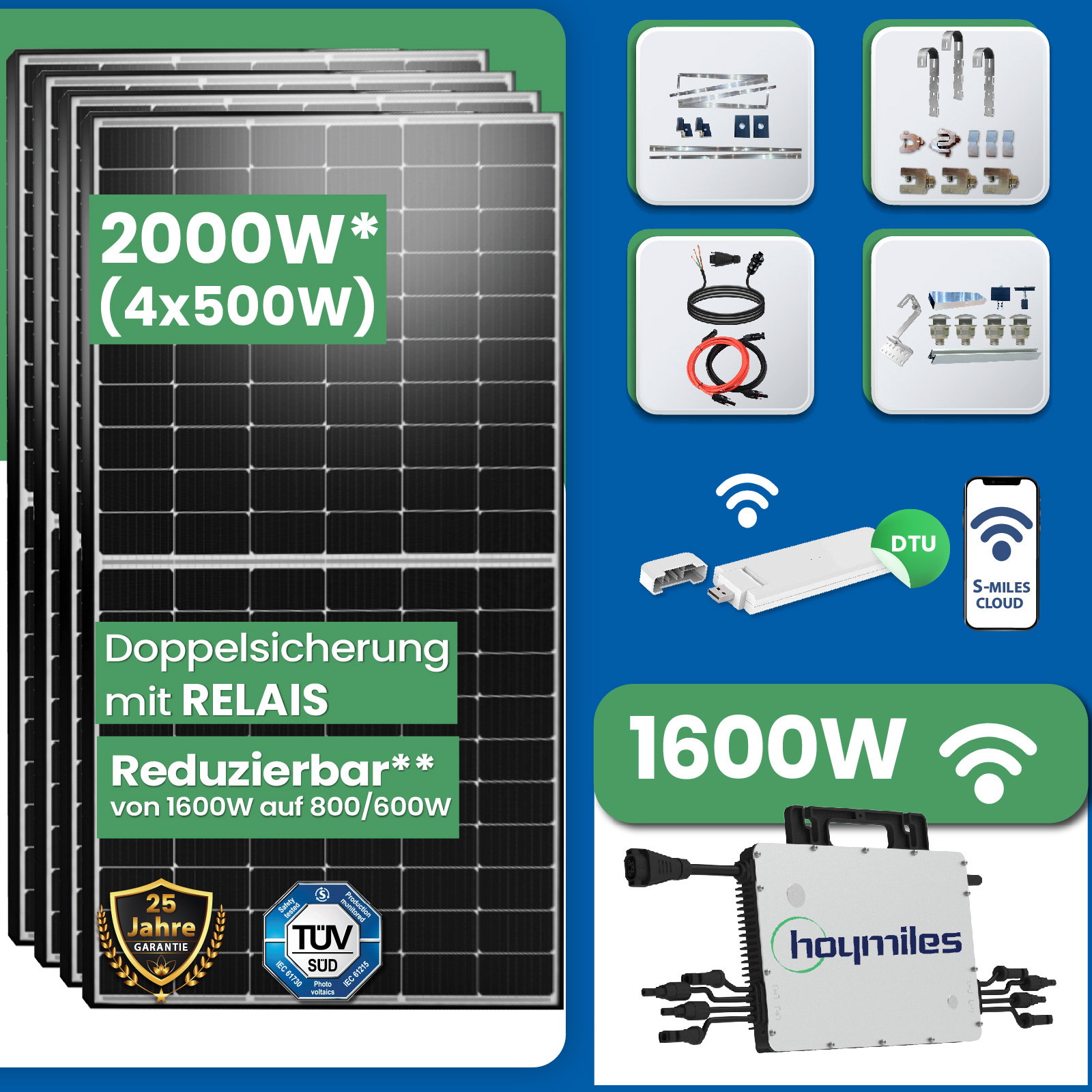 W Photovoltaik Balkonkraftwerk Mit Epp W Solarmodule Hoymiles